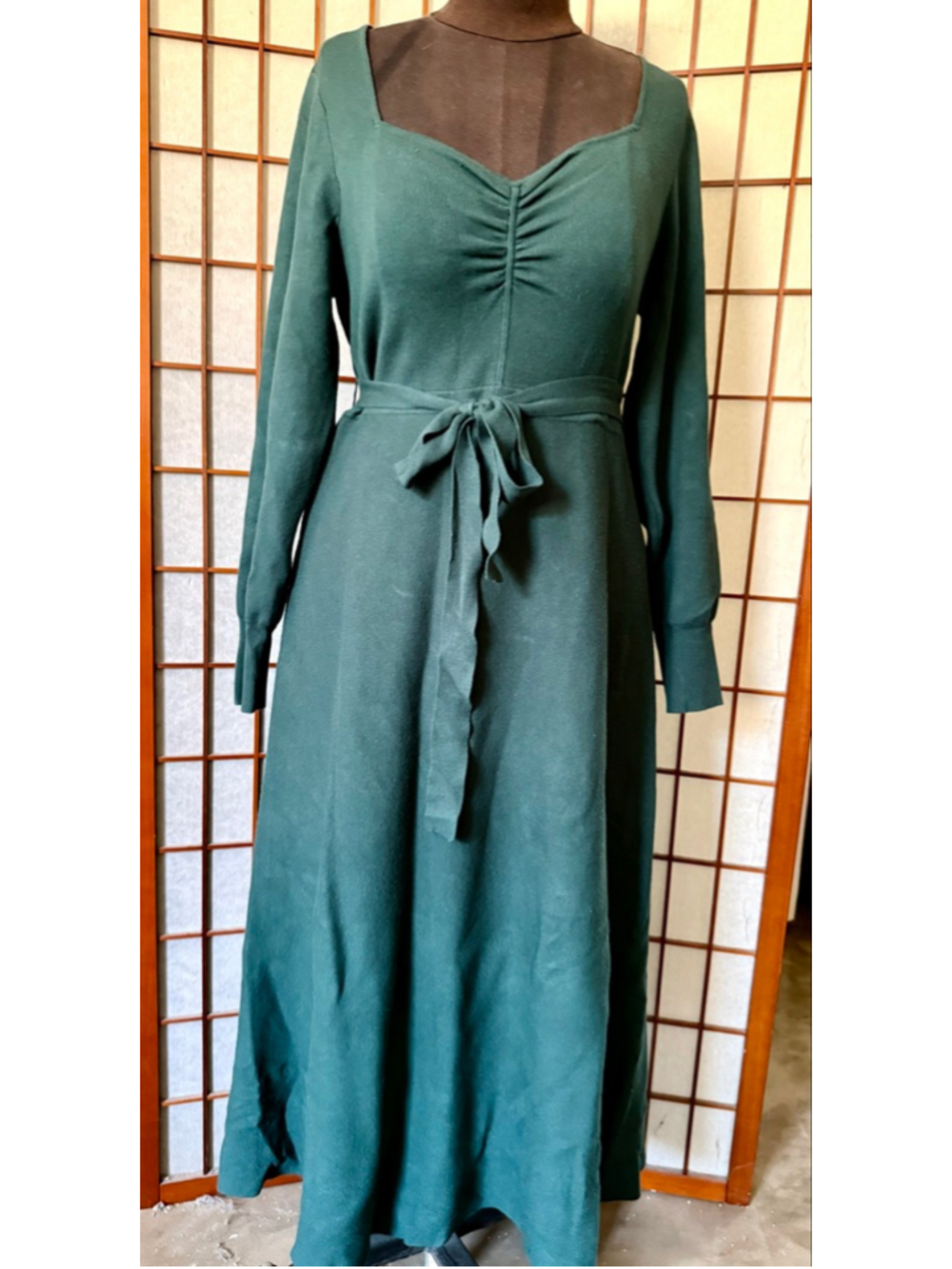 Women's Boden Long Sleeve Dress in Dark Green